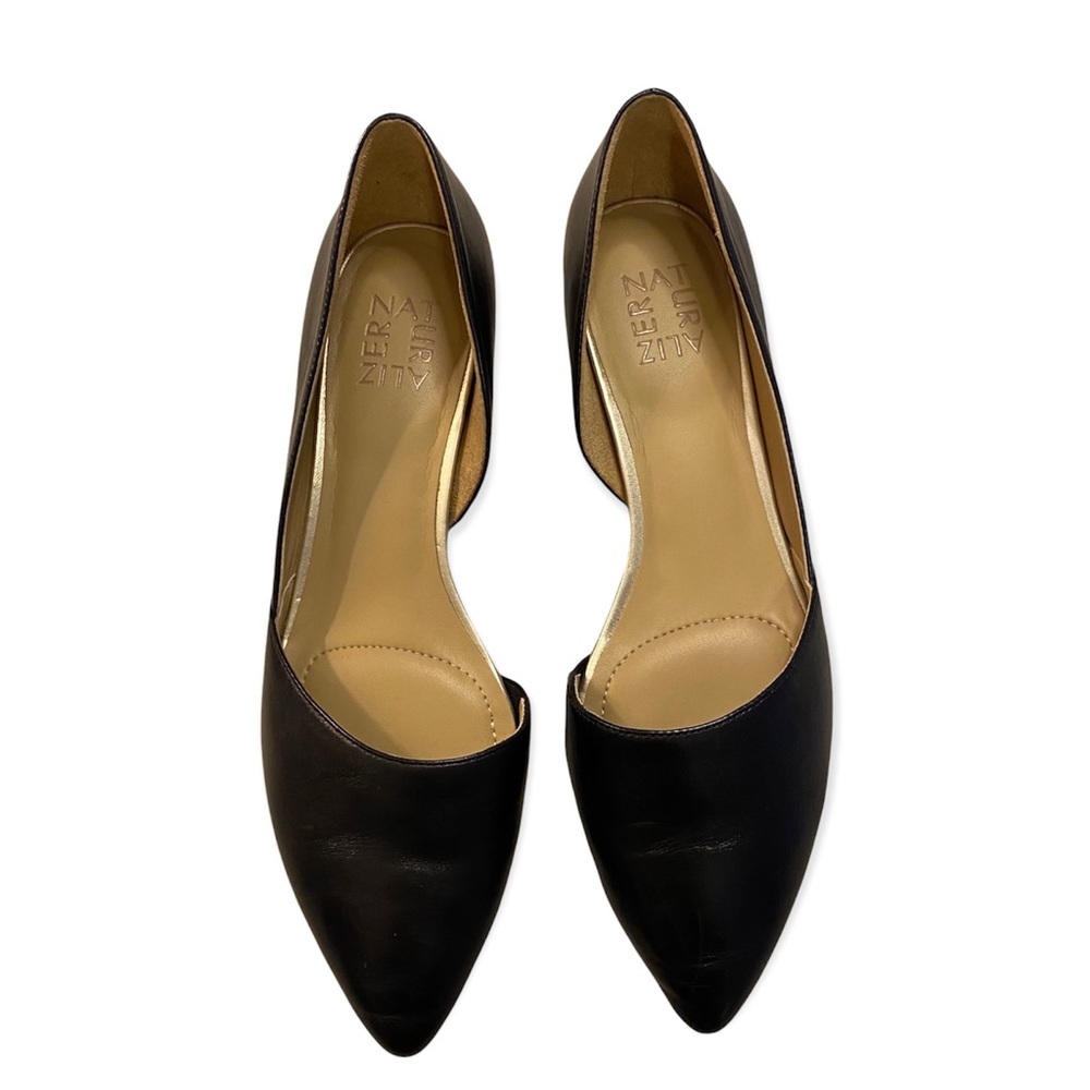 Naturalizer Samantha Black Leather Upper Flats Size 9.5 N